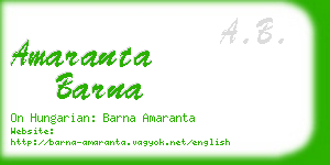 amaranta barna business card